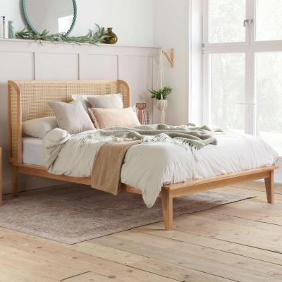 Dunelm Birlea Astrid Rattan Bed Frame, Oak Oak
