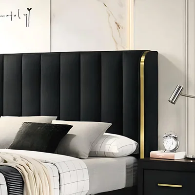Dunelm Phoenix Bed Frame, Velvet Black