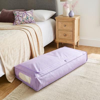 Dunelm Fabric Underbed Zip Storage Bag Lilac