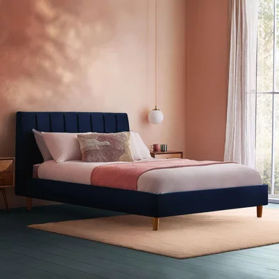Dunelm Octavia Bed Frame, Velvet Maritime Velvet