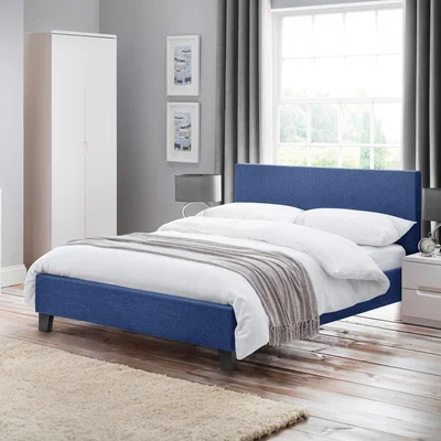 Dunelm Rialto Fabric Bed Frame Blue
