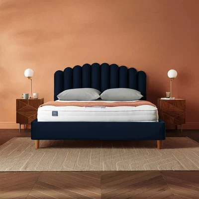 Dunelm Silentnight Octavia Bed Frame, Velvet Maritime Velvet