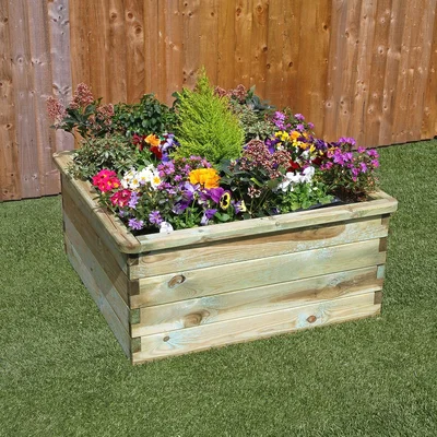 Dunelm Sleeper Square Wooden Raised Bed 90cm Natural