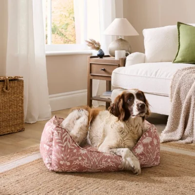 Dunelm Freya Floral Box Dog Bed