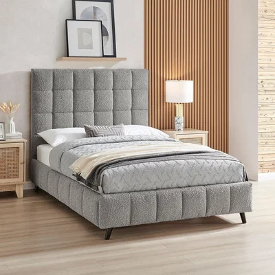 Dunelm Limelight Starla Bed Frame, Boucle Grey