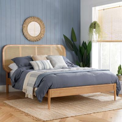 Dunelm Birlea Elina Rattan Bed Frame, Oak Oak