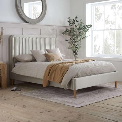 Dunelm Birlea Ferne Bed Frame, Velvet Warm Stone
