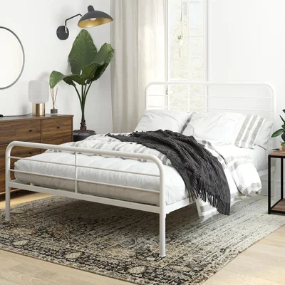 Dunelm Millie Metal Bed White