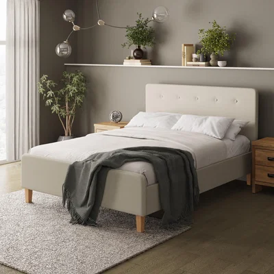 Dunelm Ashbourne Fabric Bed Frame Natural