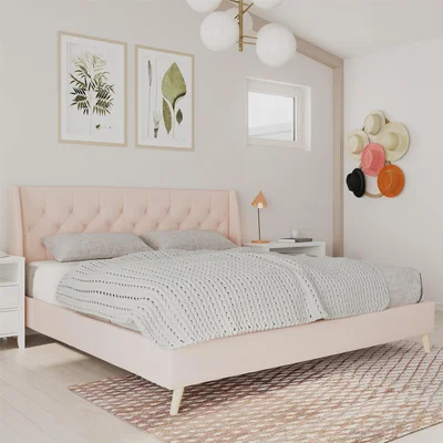 Dunelm Novogratz Her Majesty Linen Bed Pink