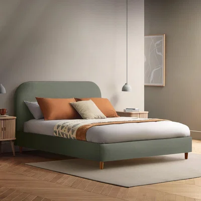 Dunelm Fara Bed Frame, Velvet Hunter Green
