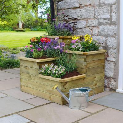 Dunelm 4 Tier Raised Bed Natural