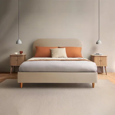 Dunelm Silentnight Fara Bed Frame, Woven Sandstone