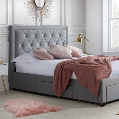 Dunelm Woodbury Fabric Bed Frame Grey