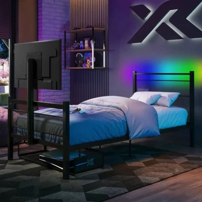 Dunelm X Rocker Basecamp RGB LED Bed with TV Mount