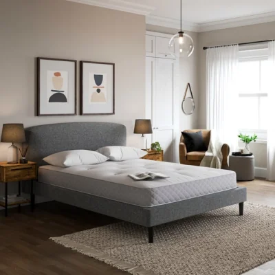 Dunelm Modern Curve Textured Weave Bed
