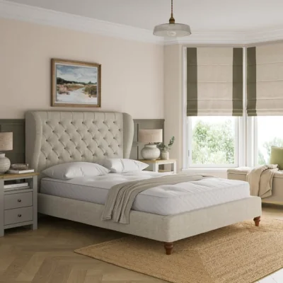Dunelm Beatrice Buttoned Chenille Bed