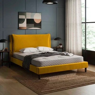 Dunelm Skylar Velvet Pillow Back Bed Frame