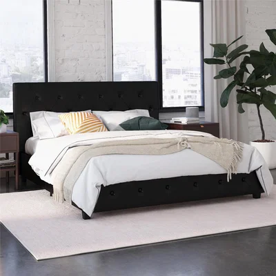 Dunelm Dorel Home Dakota Upholstered Bed Black