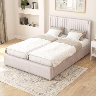Dunelm Grant Plush Velvet Adjustable Bed Light Silver Velvet