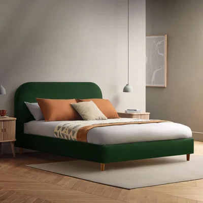Dunelm Fara Bed Frame, Velvet Rainforest