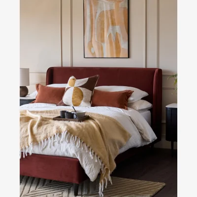 Danetti Paolo toffee red velvet double bed