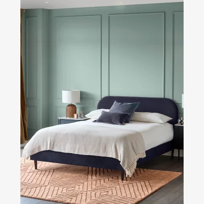 Danetti Hampton dark navy velvet double bed