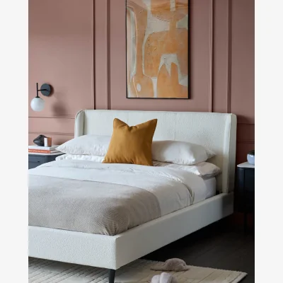 Danetti Paolo Ivory Boucle King Size Bed