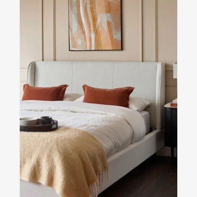 Danetti Paolo ivory dual tone fabric super king bed
