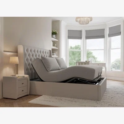 Dreams Deacon Ergomotion Adjustable Velvet-Finish Bed Frame - 6'0 Super king - Cream