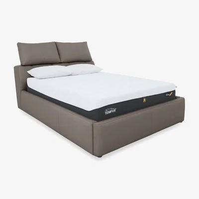 Furniture Village Tyrell Leather Manual Ottoman Bed Frame - Super King - Elephant