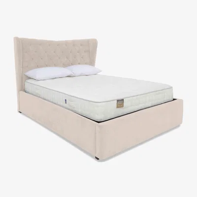 Furniture Village Highgrove - Bauer Electric Ottoman Bed Frame - Small Double - Plush Ecru