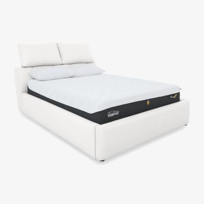 Furniture Village Tyrell HW Leather Manual Ottoman Bed Frame - King Size - Star White