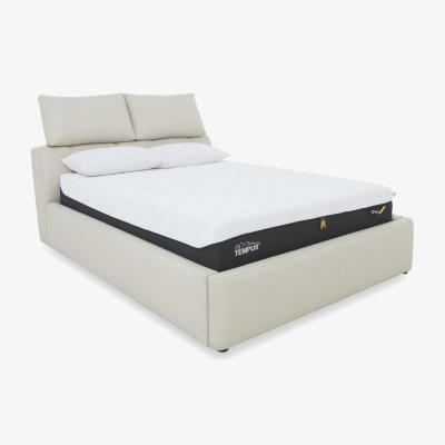 Furniture Village Tyrell Leather Manual Ottoman Bed Frame - Super King - Frost
