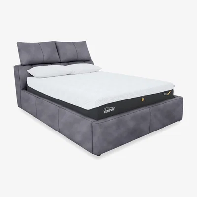 Furniture Village Tyrell Fabric Manual Ottoman Bed Frame - Super King - Elephant