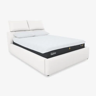 Furniture Village Tyrell NC Leather Manual Ottoman Bed Frame - King Size - NC Star White