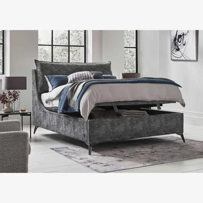 Furniture Village Sanctuary Ottoman Bed Frame - Double - Krystal Charcoal