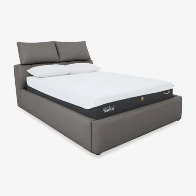 Furniture Village Tyrell BV Leather Manual Ottoman Bed Frame - King Size - BV Elephant