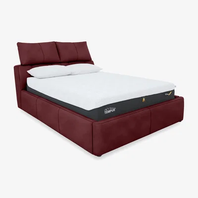 Furniture Village Tyrell Fabric Manual Ottoman Bed Frame - King Size - Burgundy