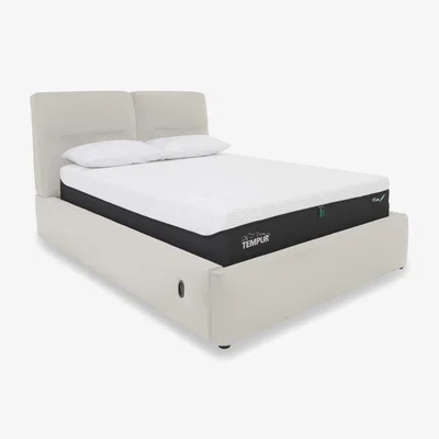 Furniture Village Stark Leather Electric Ottoman Bed Frame - Super King - Frost