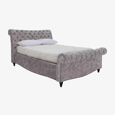 Furniture Village Aurora Side Lift Ottoman Bed Frame - King Size - Dapple Silver