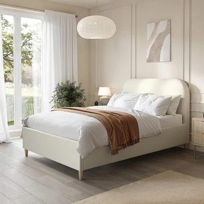 Furniture123 Cream Fabric Small Double Bed Frame - Zara