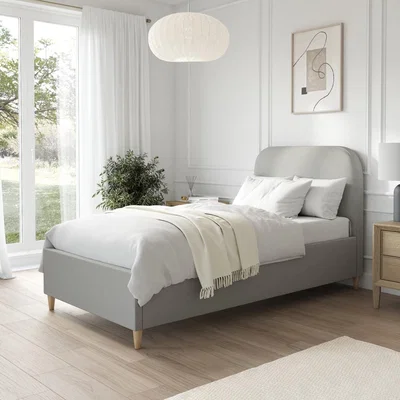 Furniture123 Grey Fabric Single Bed Frame - Zara