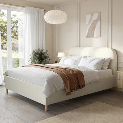 Furniture123 Cream Fabric King Size Bed Frame - Zara