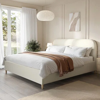 Furniture123 Cream Fabric Super King Bed Frame - Zara