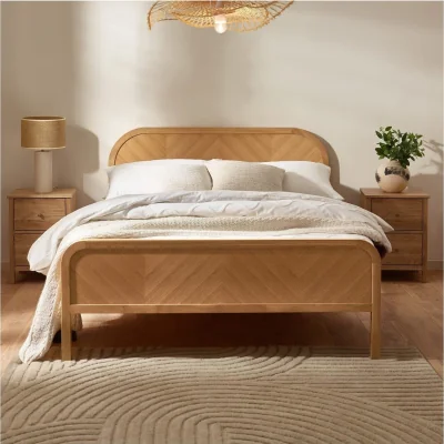 Furniture123 Oak Chevron Double Bed Frame - Julian Bowen