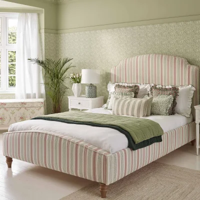 French Bedroom Pavilion Garden Stripe Upholstered Bed (King Size Bed)
