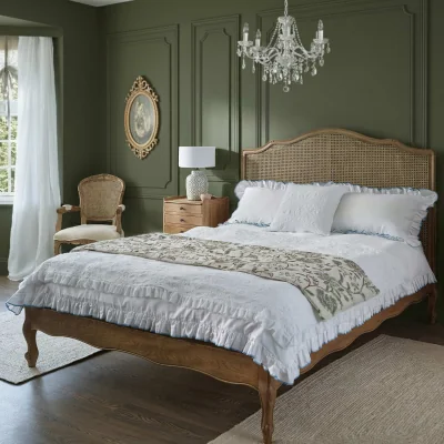French Bedroom Love Story Curved Rattan French Bed (Double Bed)