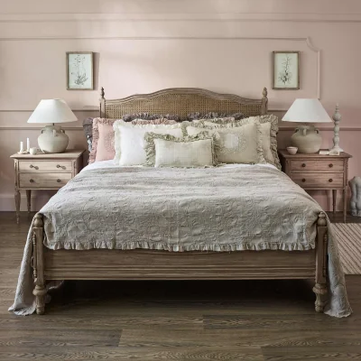 French Bedroom Clair de Lune Rattan Bed (King Size Bed)