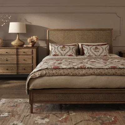 French Bedroom Love Story Sérénité Rattan French Bed (King Size Bed)